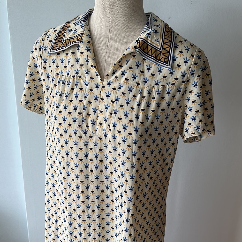 Vintage A & R collared short sleeve print dress